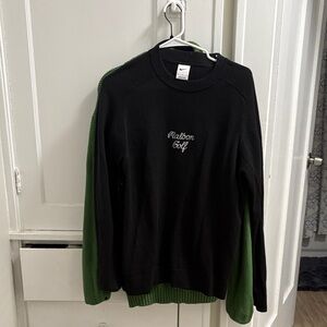 Malbon Nike Black Tiger Woods Crewneck Sweater for Men